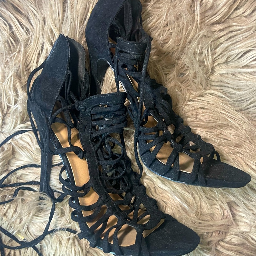 Lace up party shoes